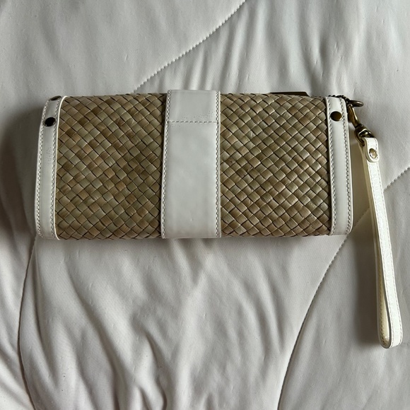 Coach Vintage Beige Nature Straw Wristlet - Picture 5 of 9